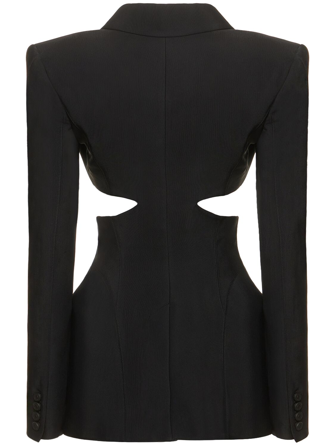 Shop Mugler Heavy Fluid Viscose Blend Cropped Jacket In Black