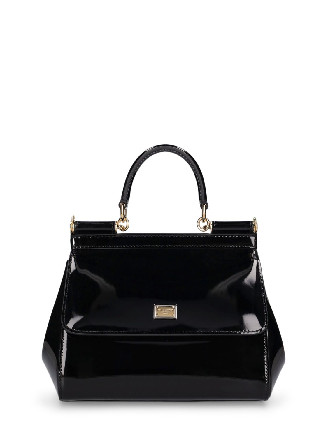 Dolce & Gabbana Small Sicily Leather Top Handle Bag In Black