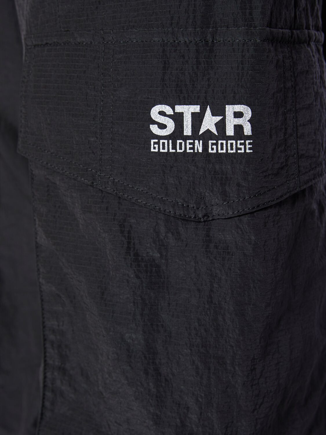 Shop Golden Goose Star Nylon Cargo Pants In Black