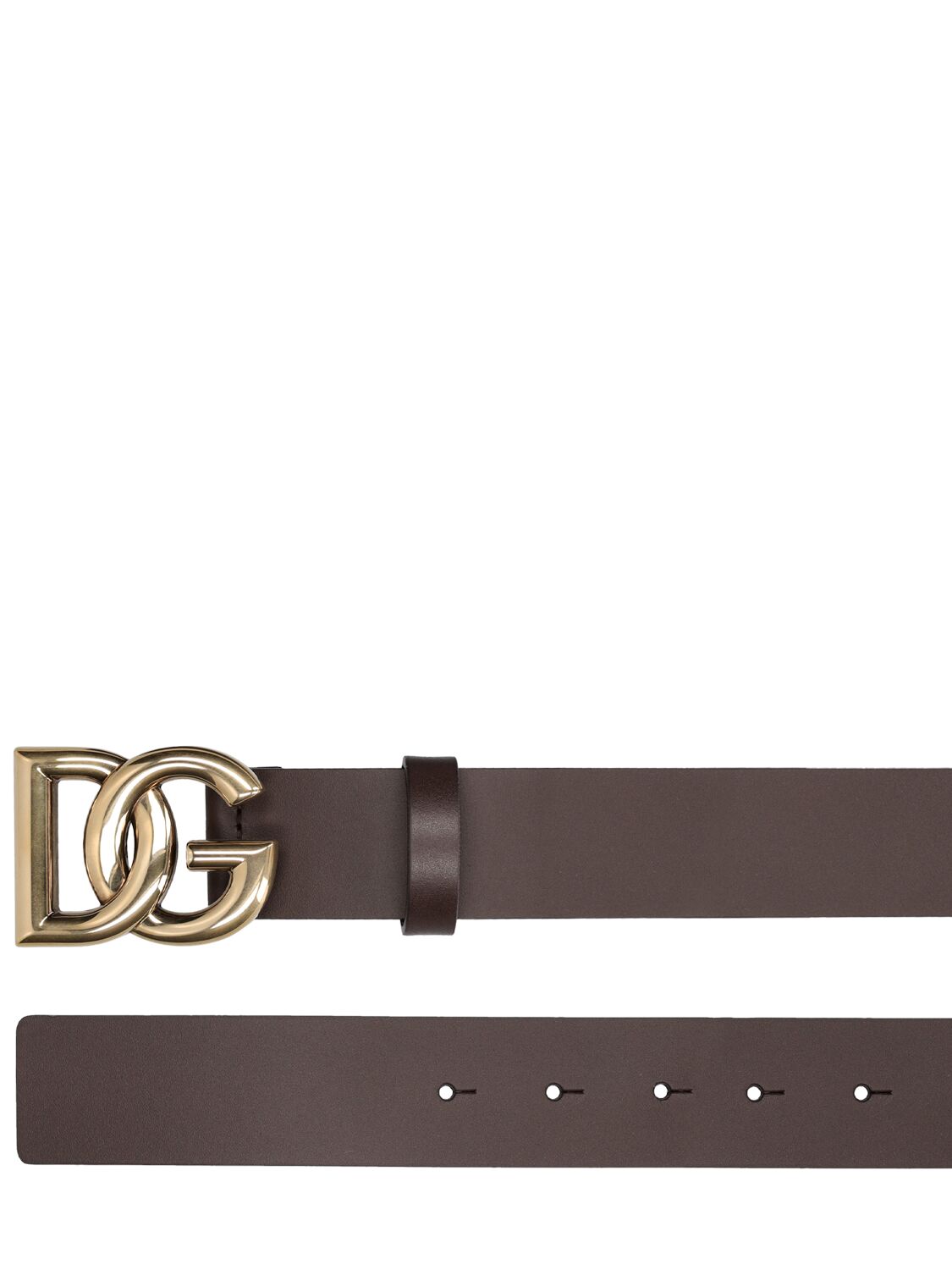 Shop Dolce & Gabbana 3.5cm Logo Leather Belt In Brown,gold
