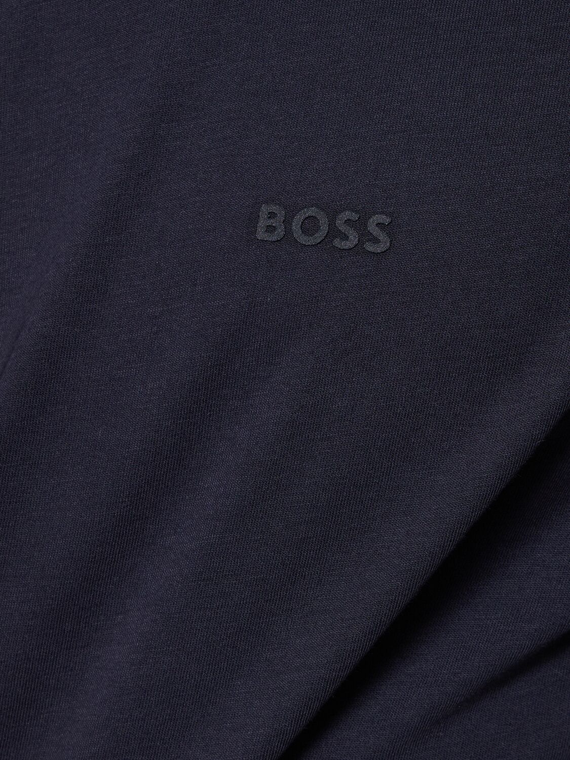 Shop Hugo Boss Thompson Logo Cotton Jersey T-shirt In Navy