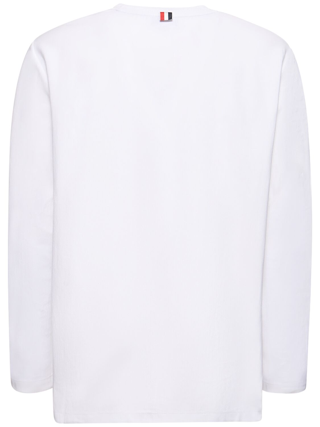 Shop Thom Browne Oversized Cotton Long Sleeved T-shirt In White