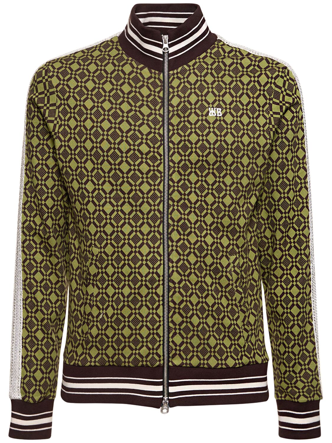 Image of Cotton Blend Jacquard Track Top