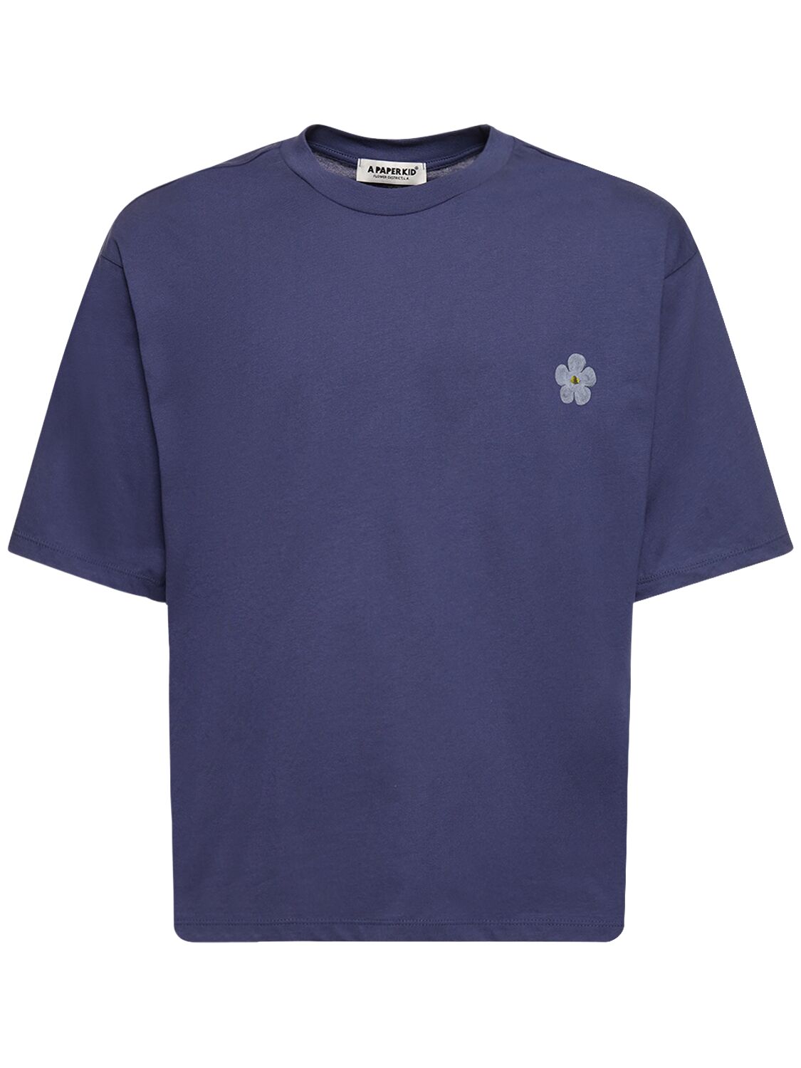 A Paper Kid Back Flower Unisex T-shirt In Blue