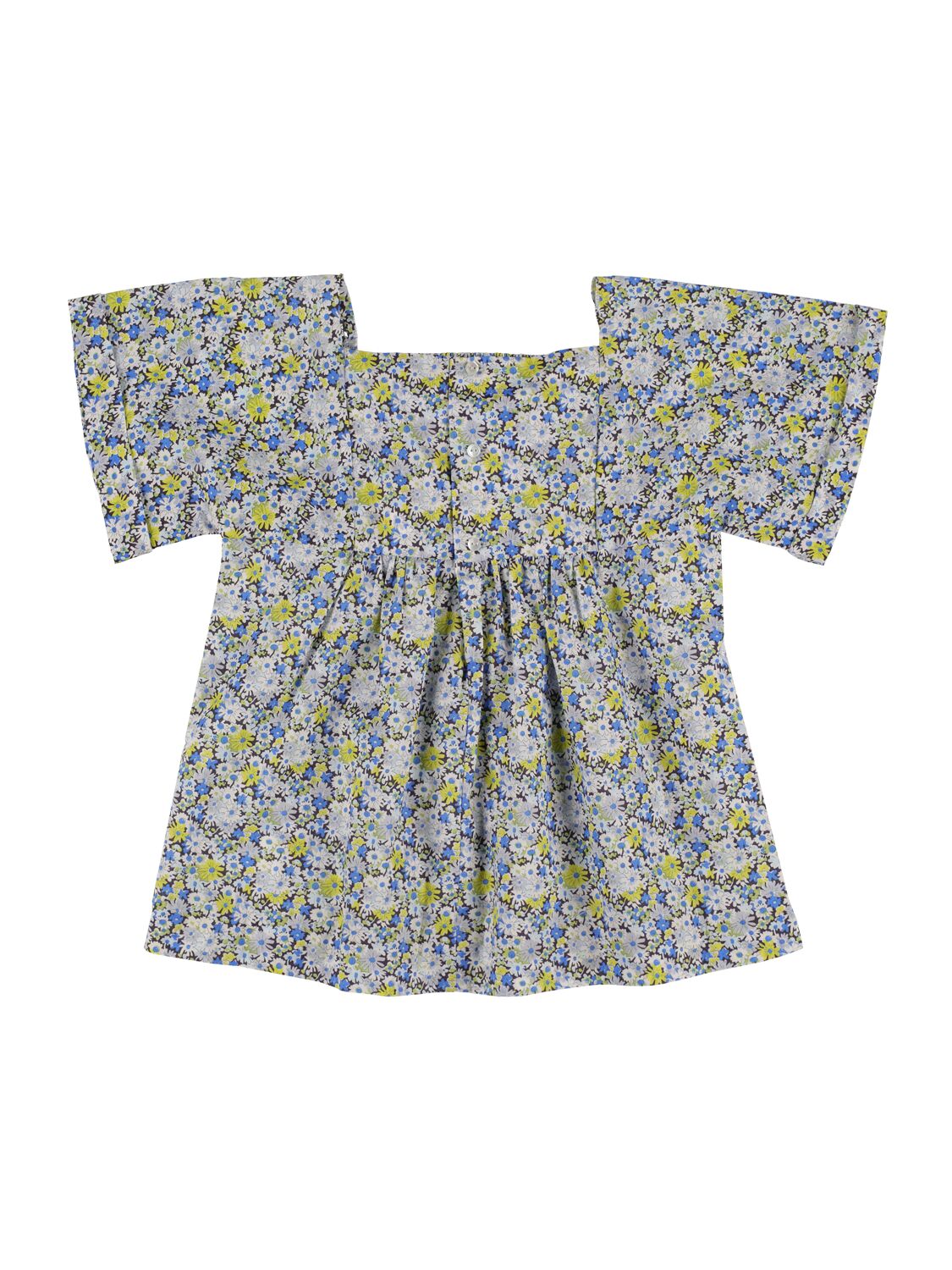 Shop Bonpoint Printed Cotton Shirt In Blue