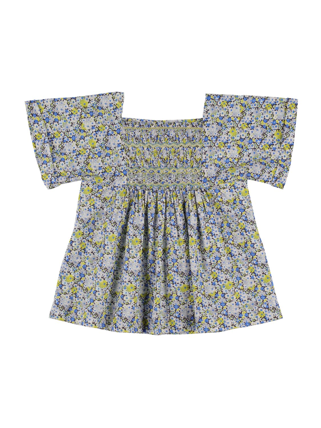 Bonpoint Kids' Printed Cotton Shirt In Blue