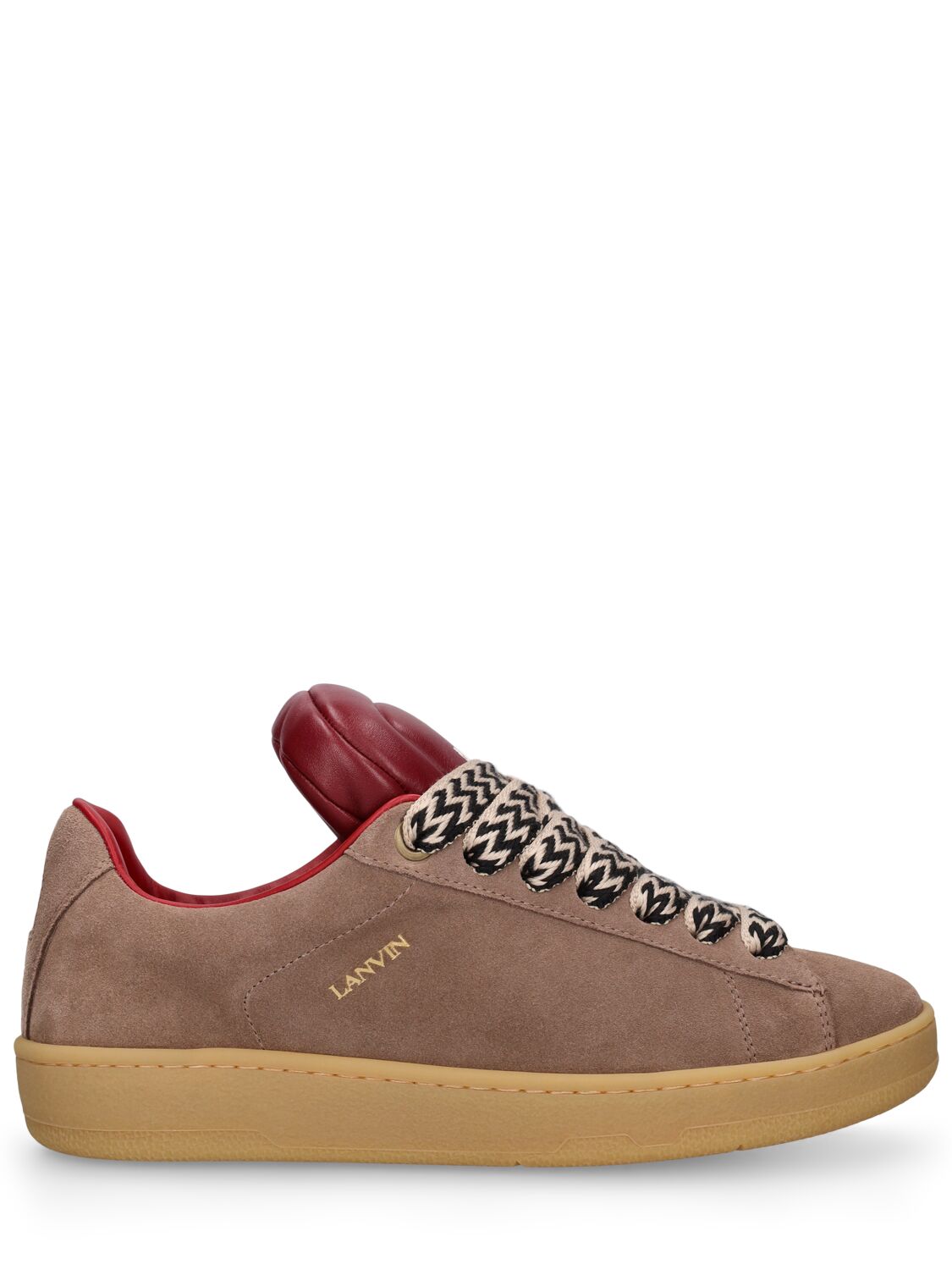 Lanvin Curb Lite Suede Trainers In Brown