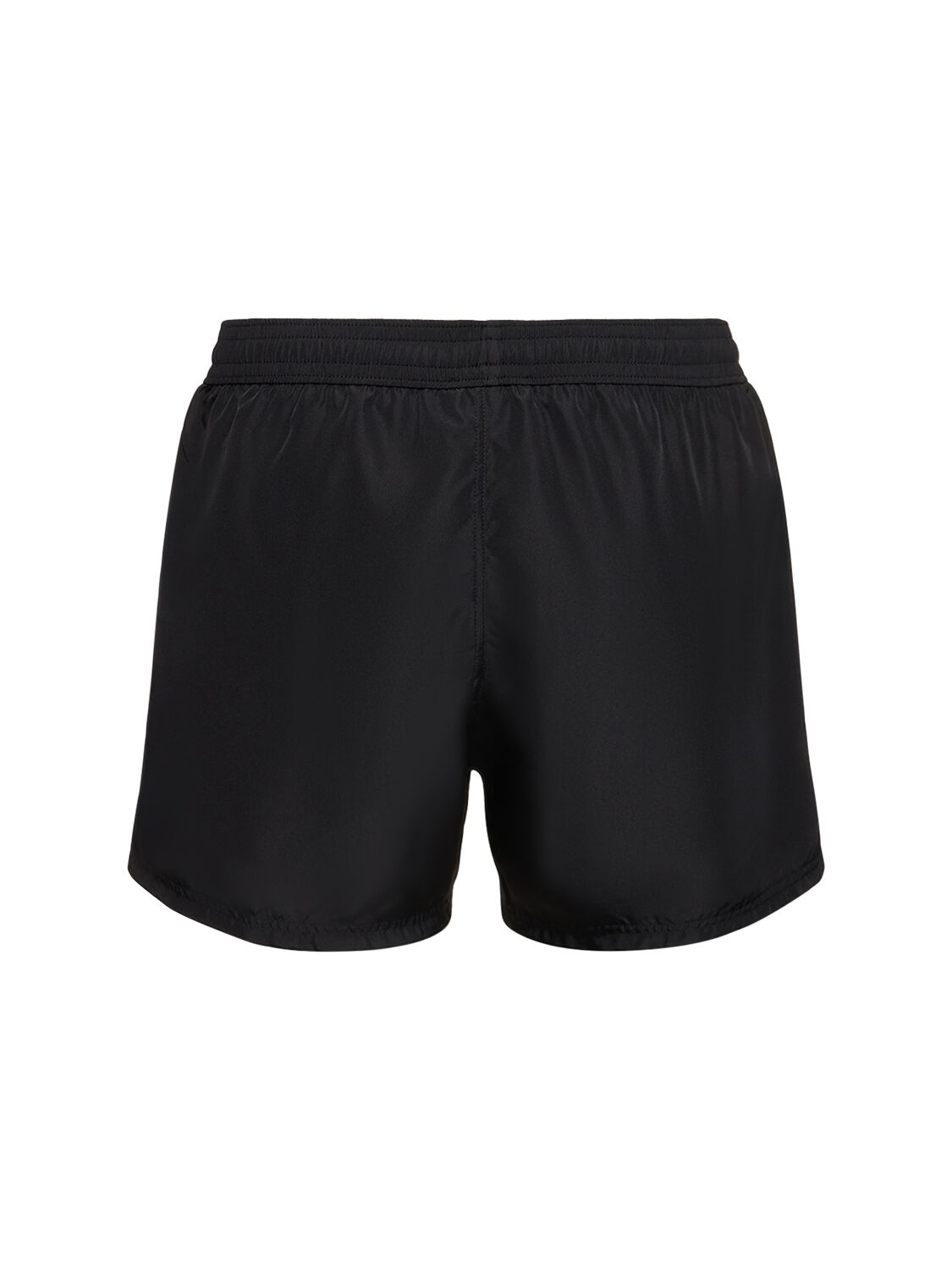 Shop Balmain Logo Tech Swim Shorts In Black,white
