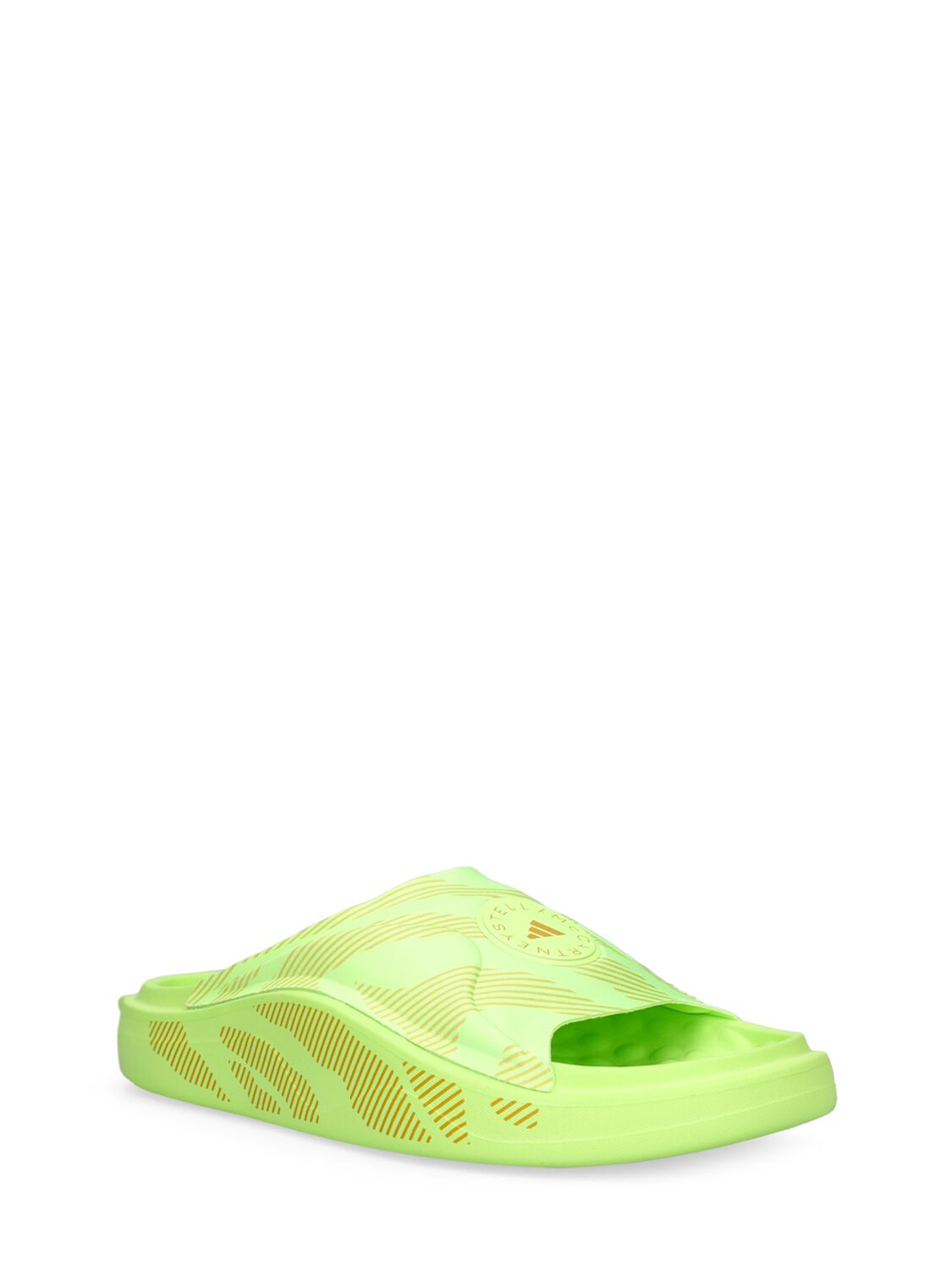 Shop Adidas By Stella Mccartney Asmc Slide Sandals In Lime Green