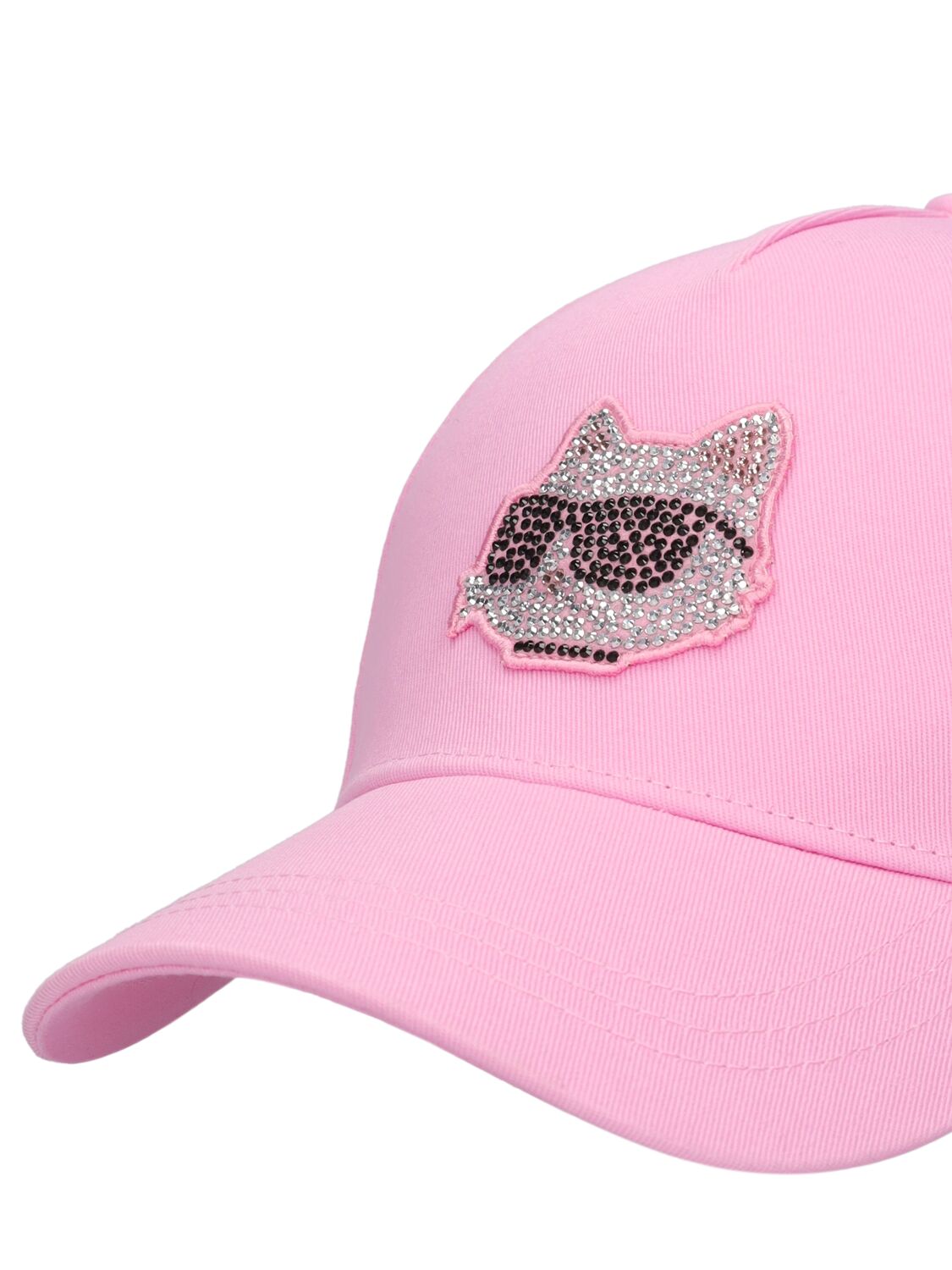 Shop Karl Lagerfeld Cotton Twill Baseball Cap In Pink