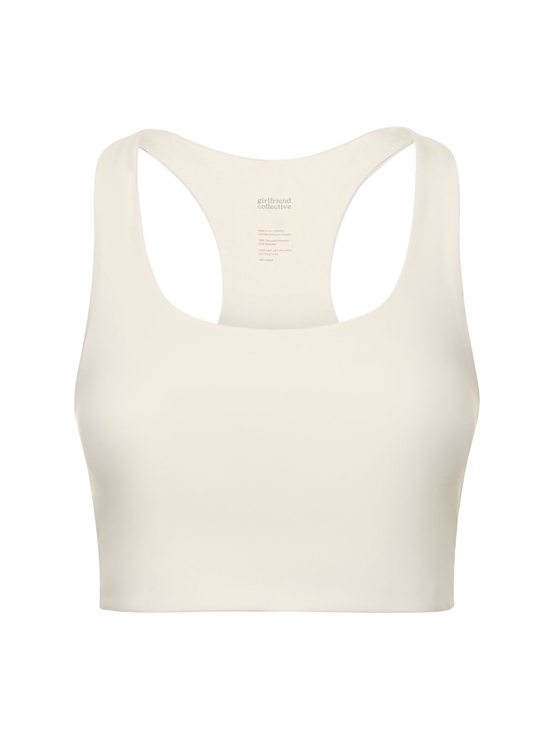 Girlfriend Collective Paloma Stretch Tech Bra Top In Neutral