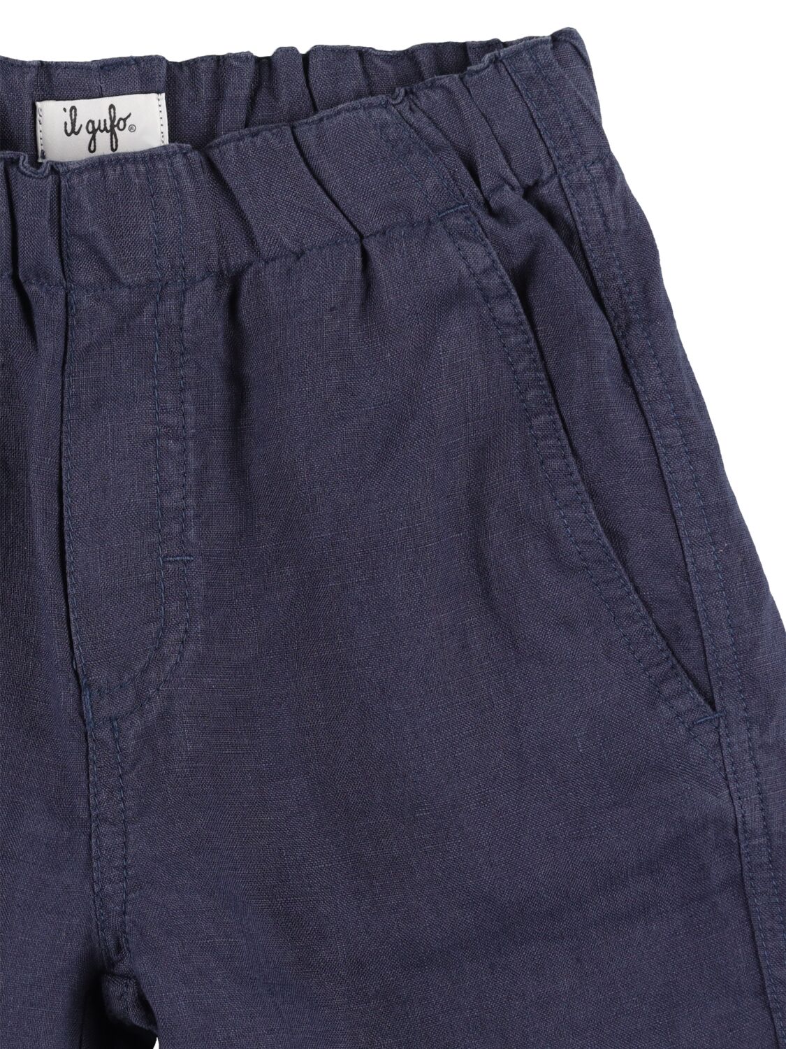 Shop Il Gufo Linen Guru Shirt & Linen Shorts In Blue