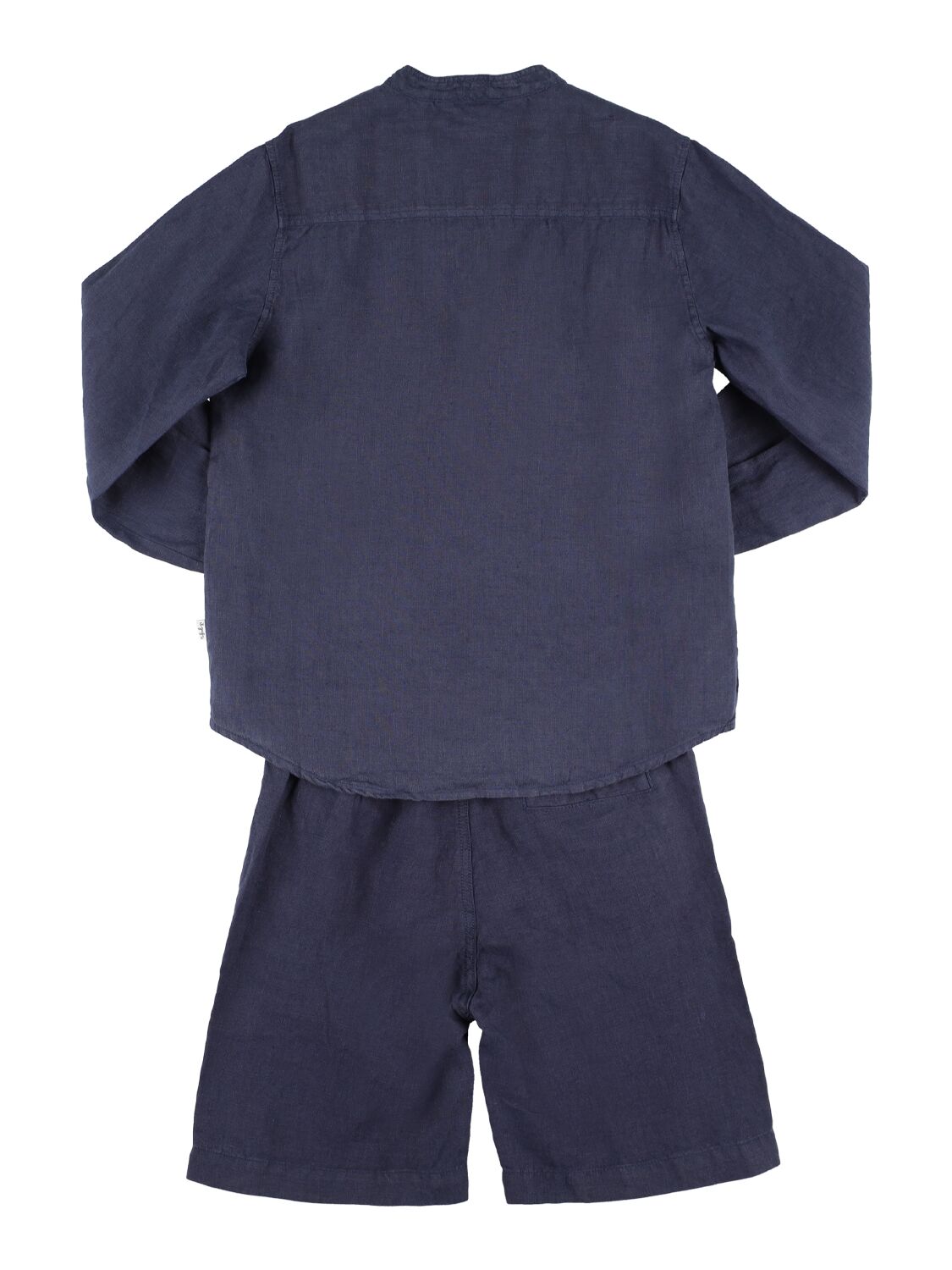 Shop Il Gufo Linen Guru Shirt & Linen Shorts In Blue