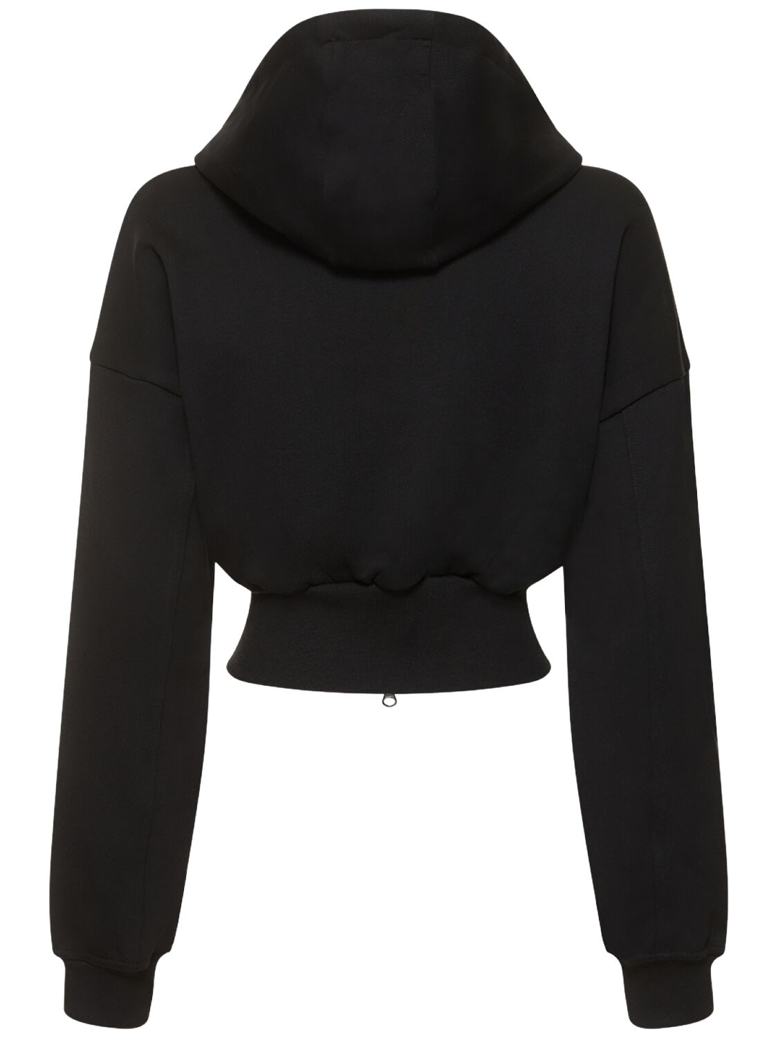 Shop Adidas By Stella Mccartney Cropped Zip-up Sweatshirt In Black