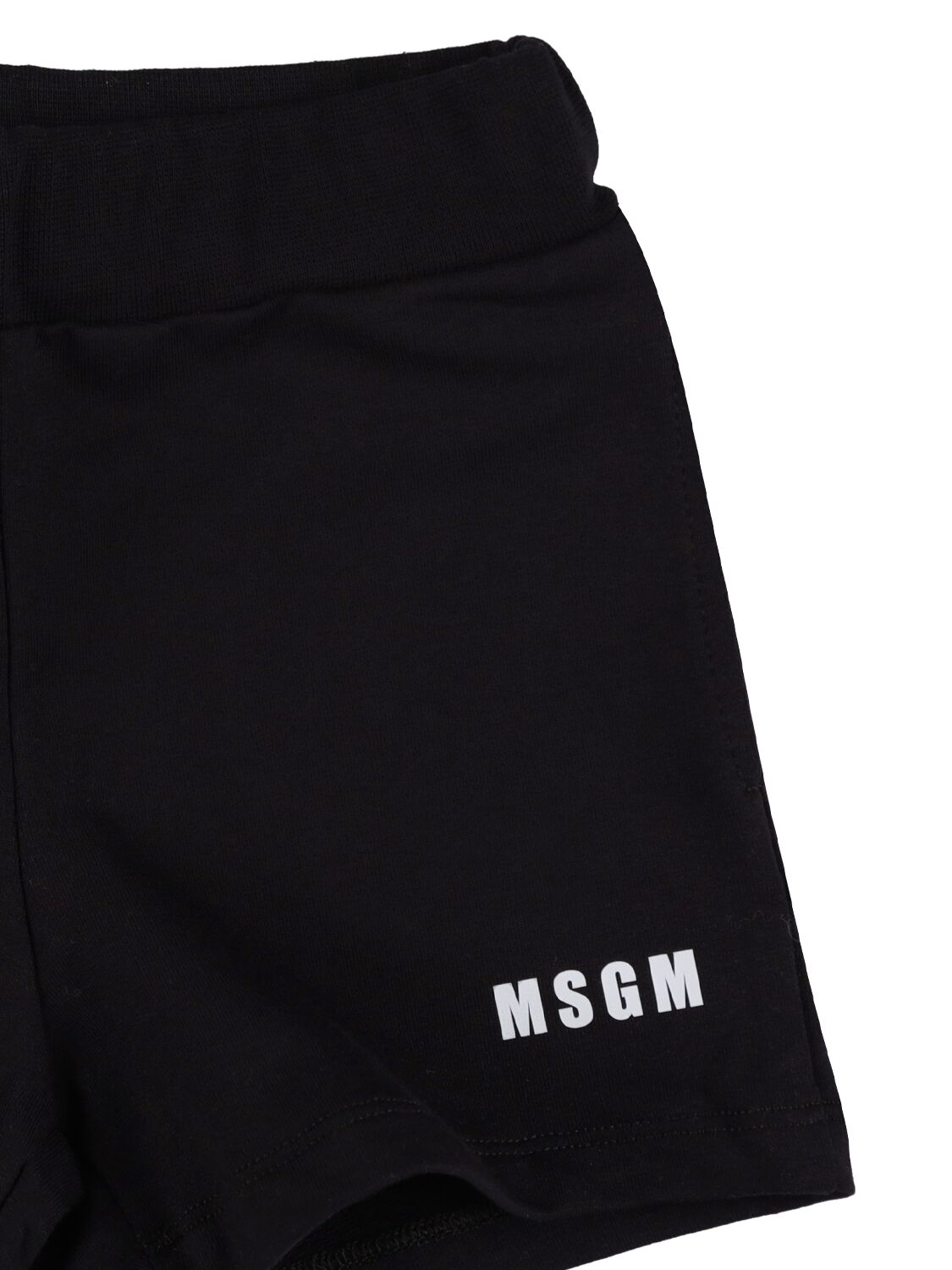 Shop Msgm Cotton Jersey T-shirt & Sweat Shorts In White,black