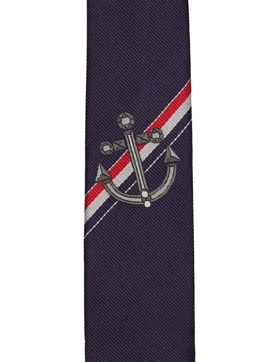 Shop Thom Browne Classic Silk Jacquard Tie In Navy