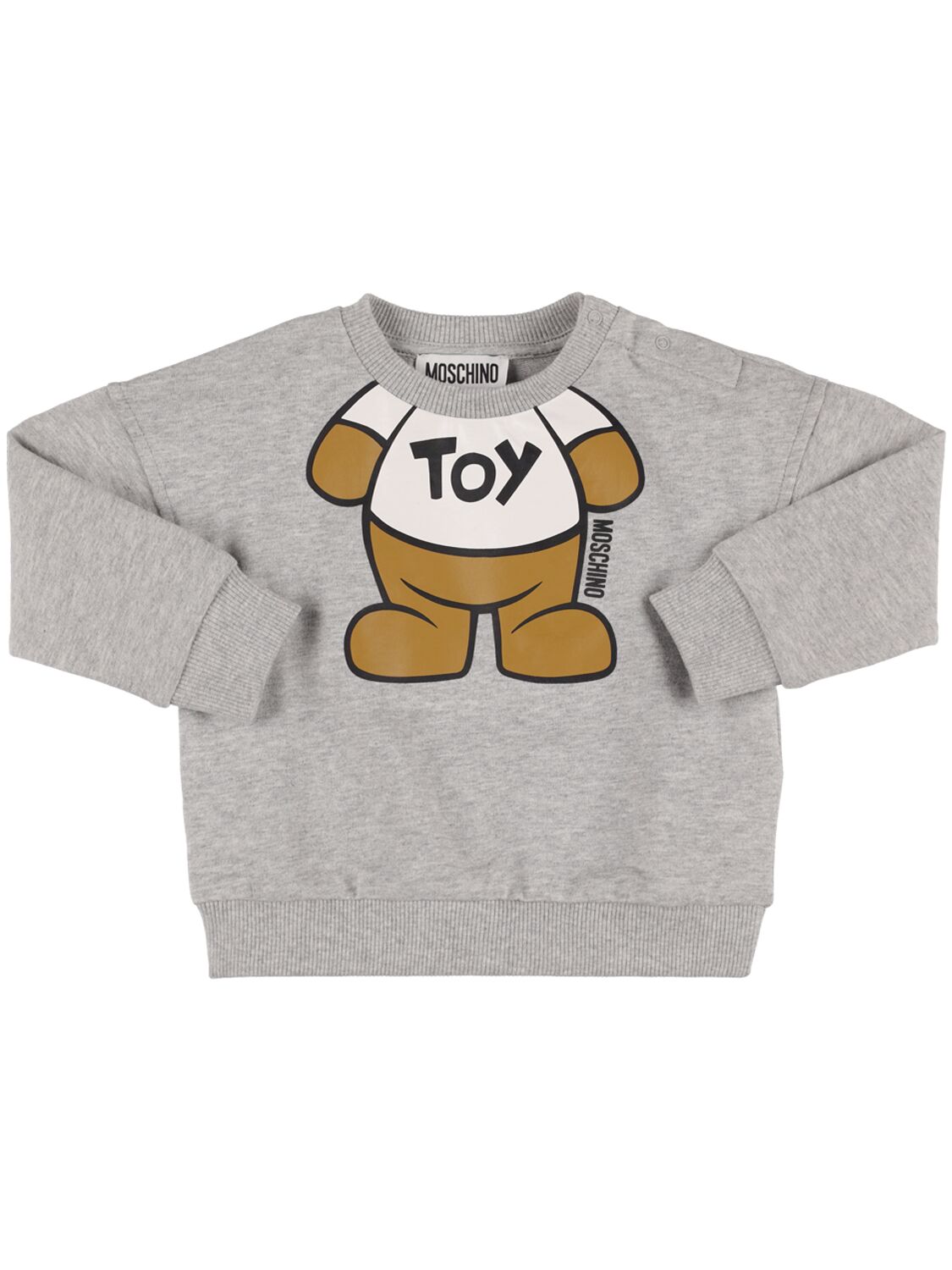 Moschino Kids' Cotton Crewneck Sweatshirt In Grey