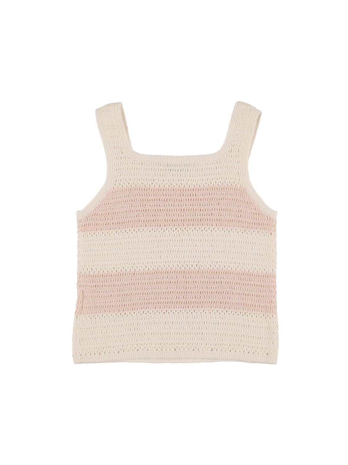 Shop Bonpoint Hand-crocheted Cotton Crop Top In Pink