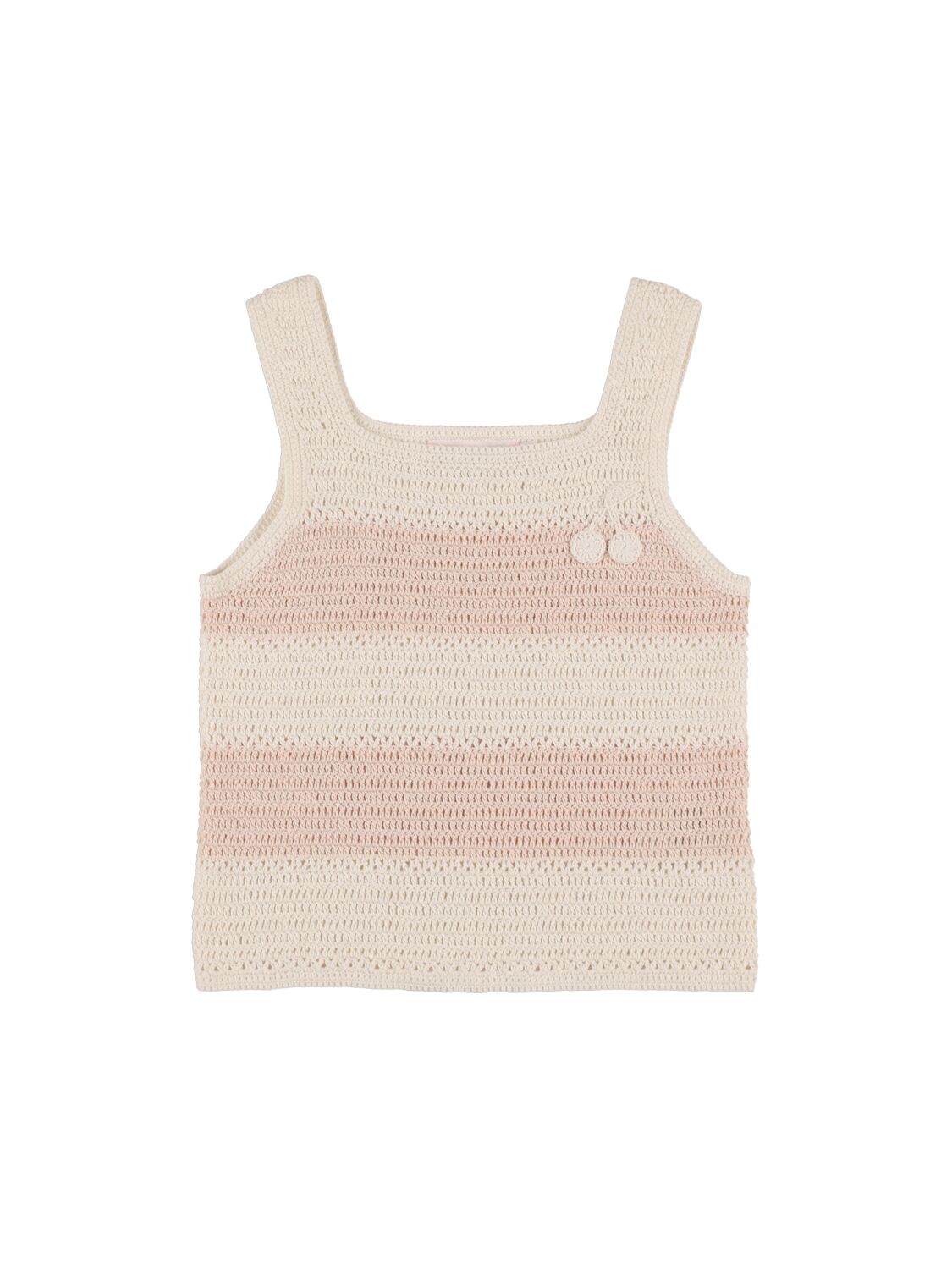 Bonpoint Kids' Hand-crocheted Cotton Crop Top In Pink