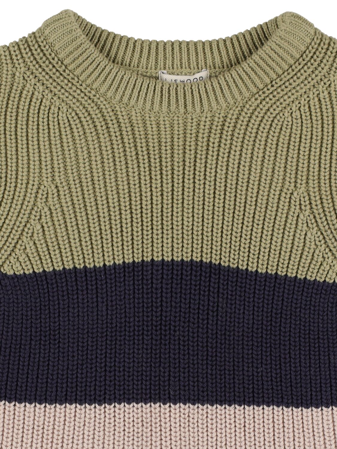 Shop Liewood Cotton Knit Sweater In Multicolor