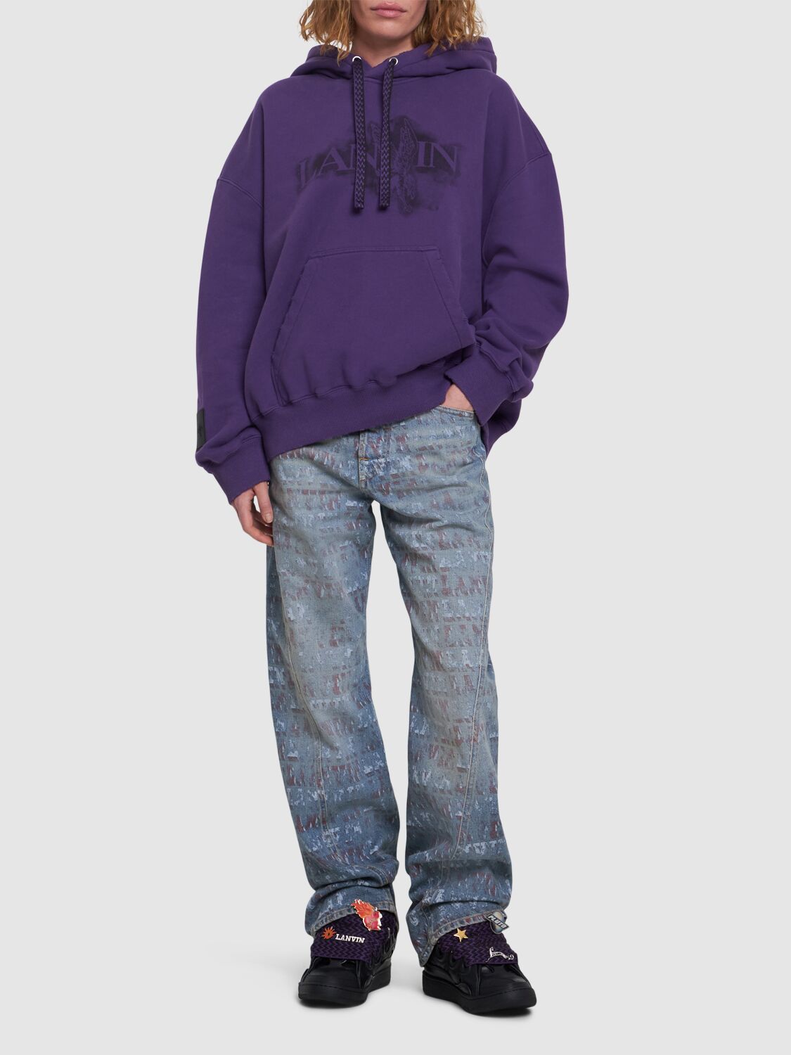 Shop Lanvin Sweatshirt Hoodie In Purple Reign