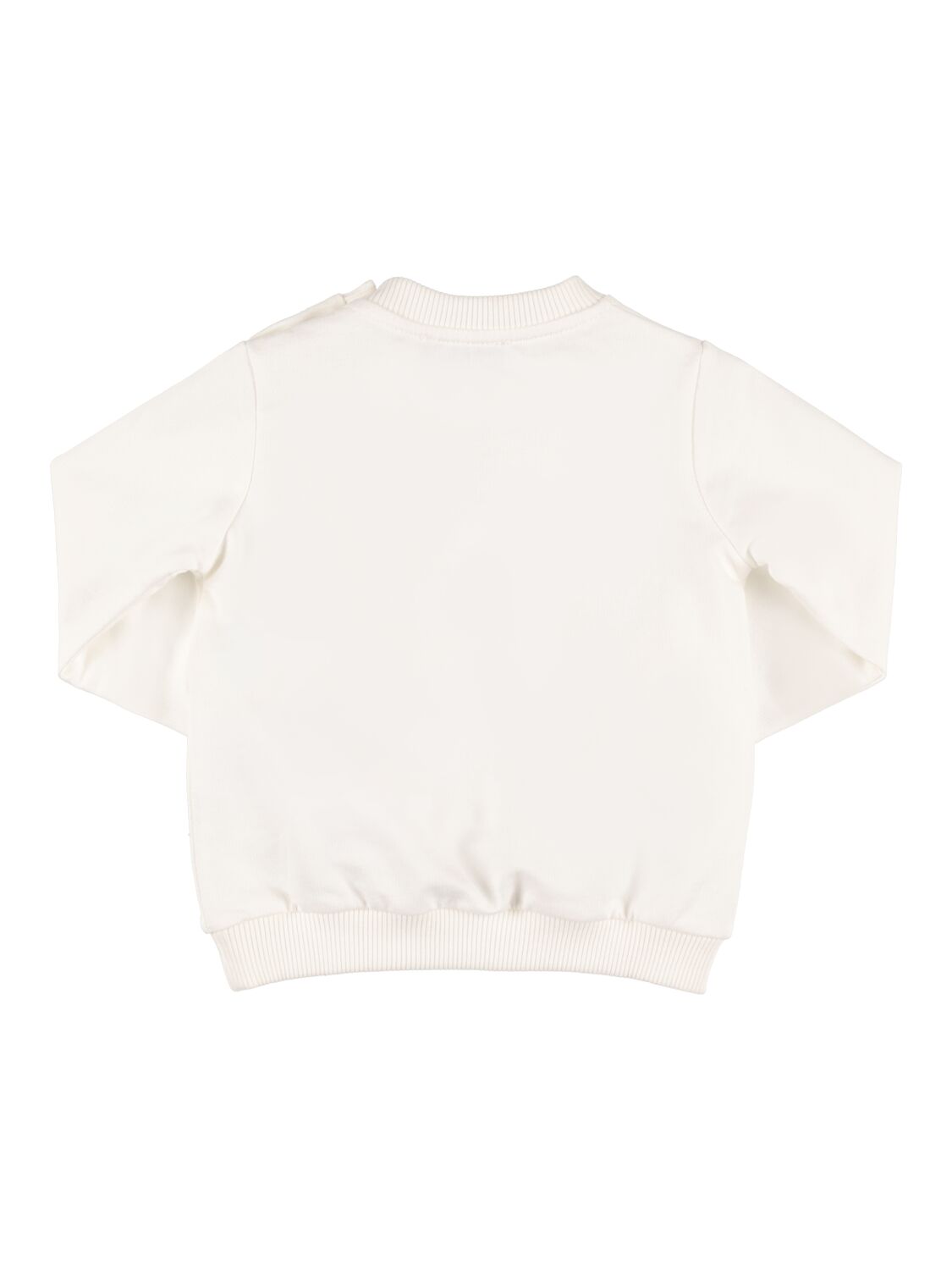 Shop Moschino Cotton Crewneck Sweatshirt In Off White