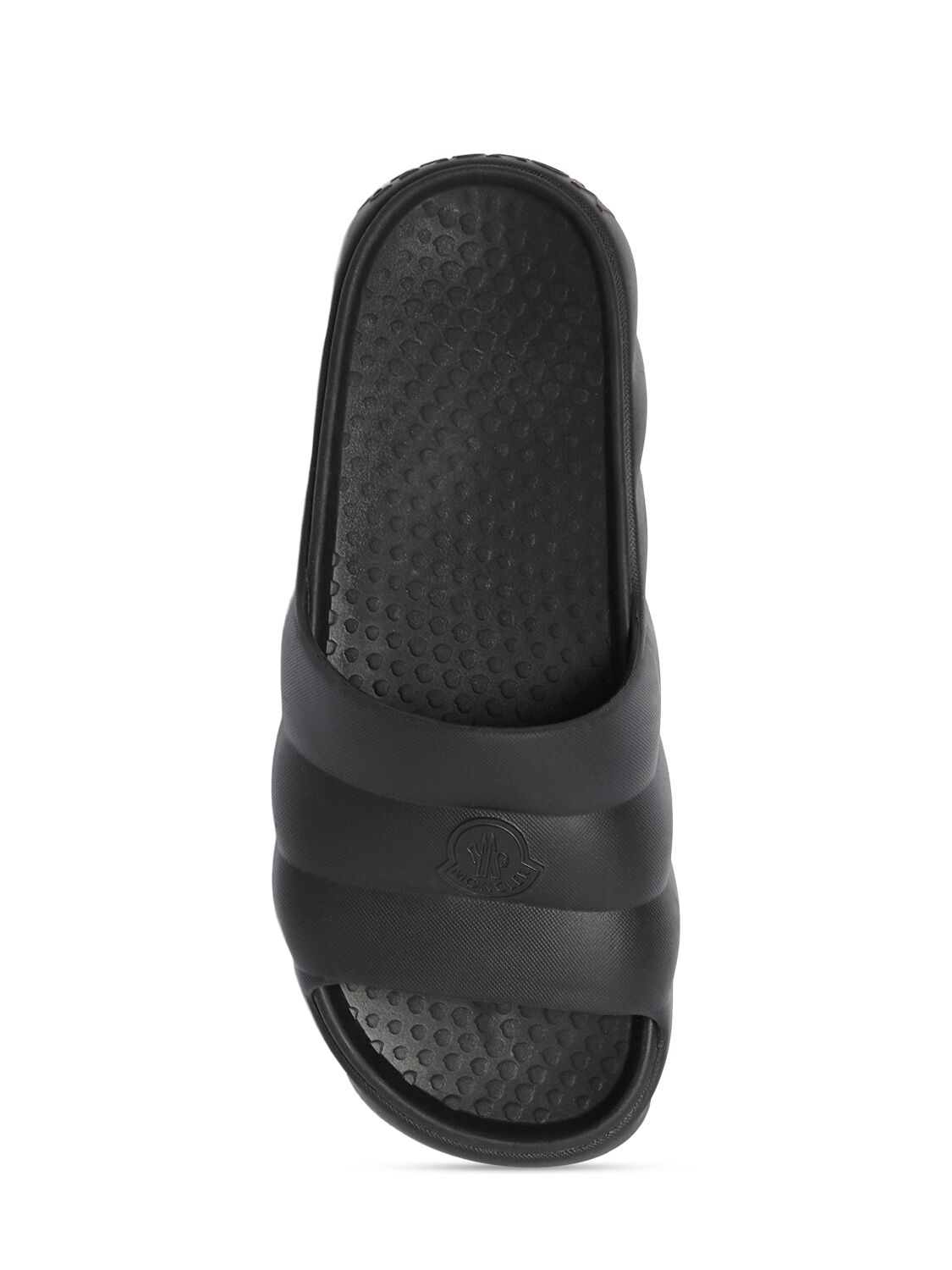 Shop Moncler Lilo Rubber Slide Sandals In Black