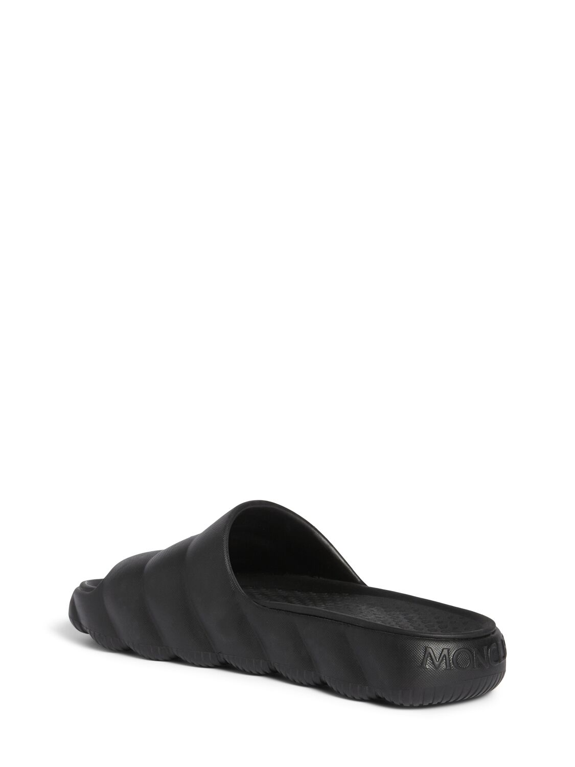 Shop Moncler Lilo Rubber Slide Sandals In Black