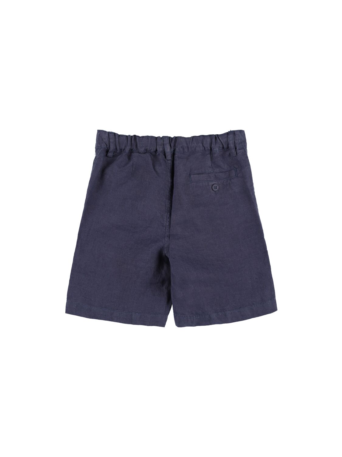 Shop Il Gufo Linen Shorts In Navy