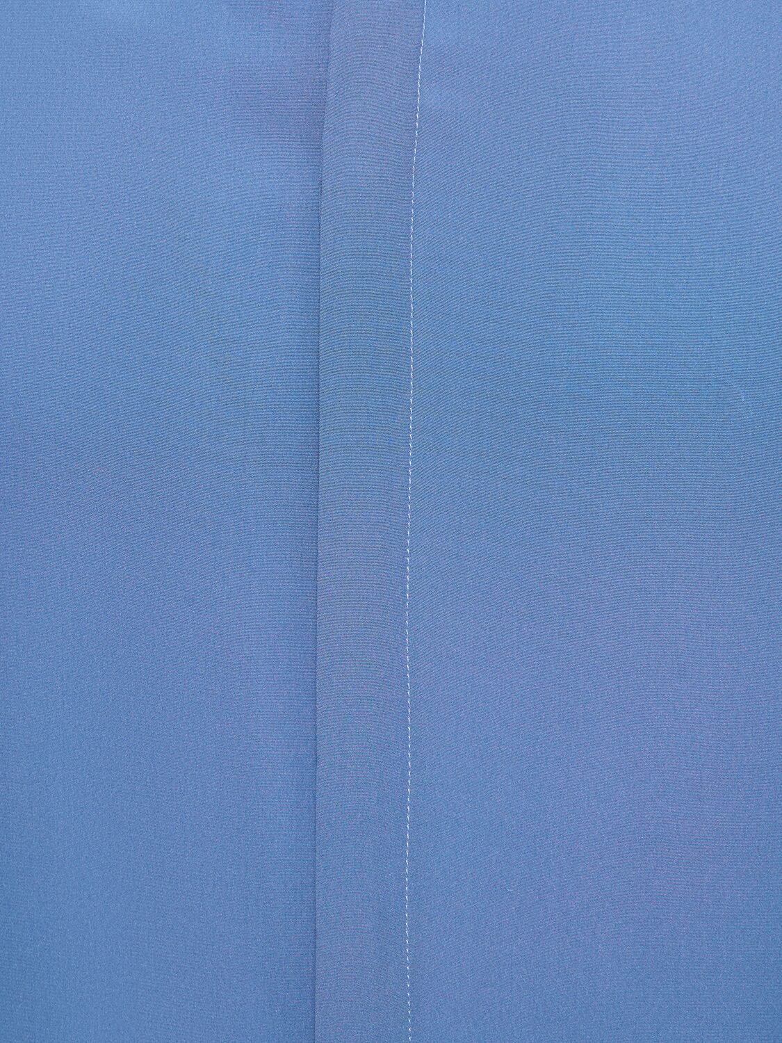 Shop Valentino Silk Crepe Shirt In Blue