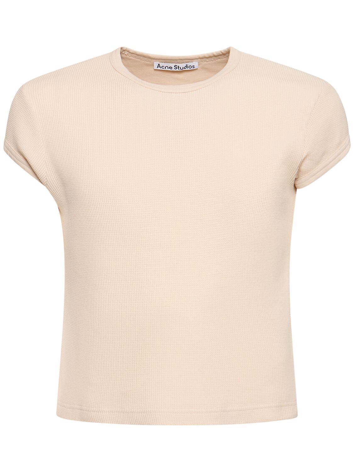 Acne Studios Cotton Jersey Short Sleeve T-shirt In Light Beige