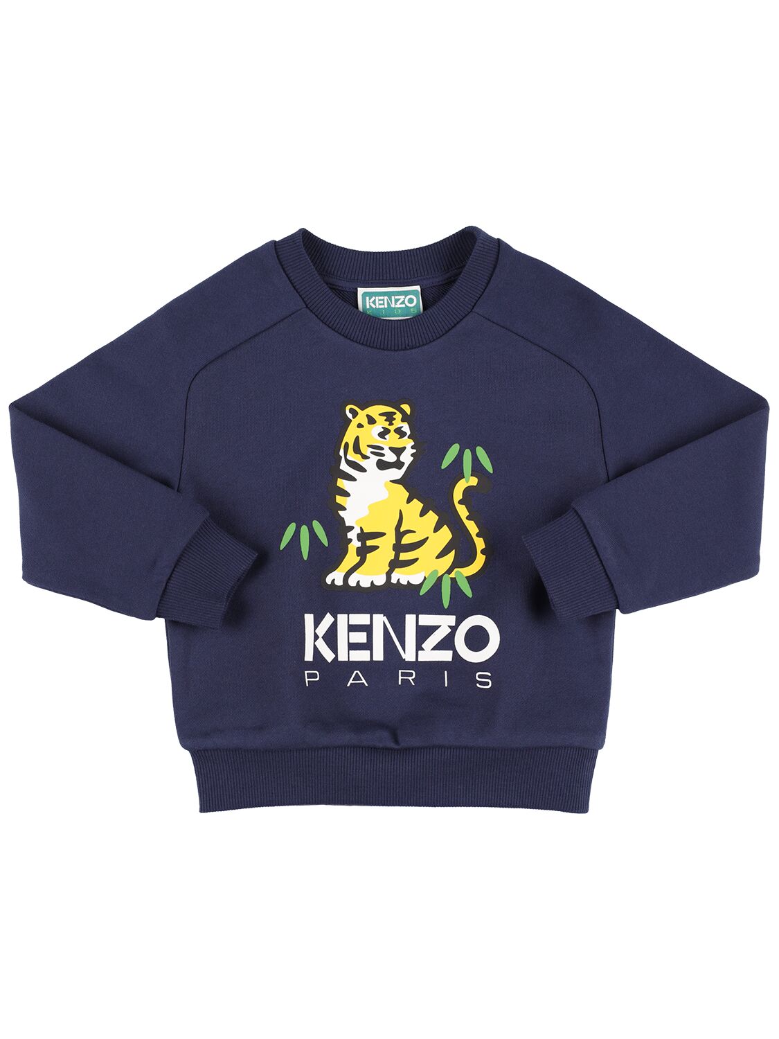 Kenzo Kids' Cotton Crewneck Sweatshirt In 네이비