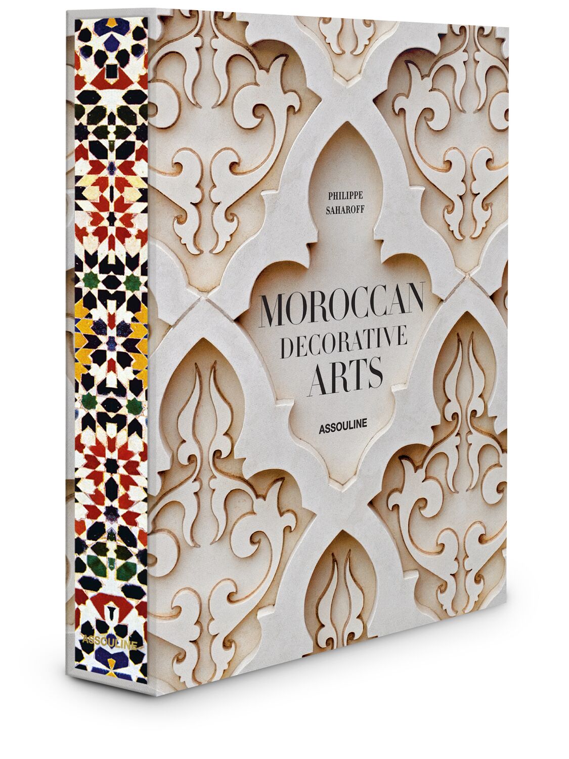 Assouline Moroccan Decorative Arts By Philippe Saharoff Hardcover Book In Beige