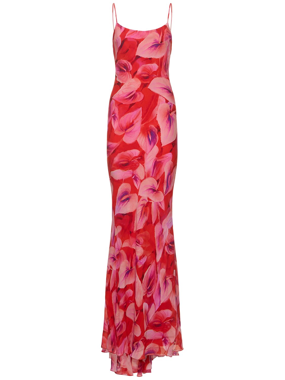 The Andamane Red Ninfea Floral-print Slip Dress