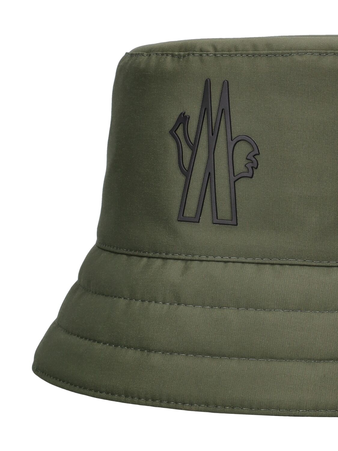 Shop Moncler Logo Tech Bucket Hat In Green