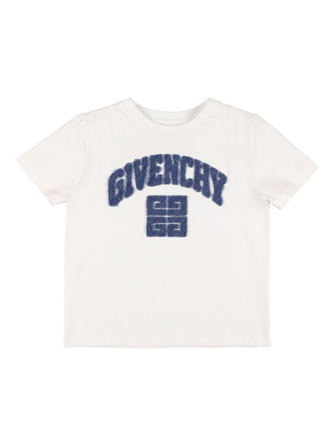 Givenchy Cotton Jersey T-shirt W/ Denim Logo In White