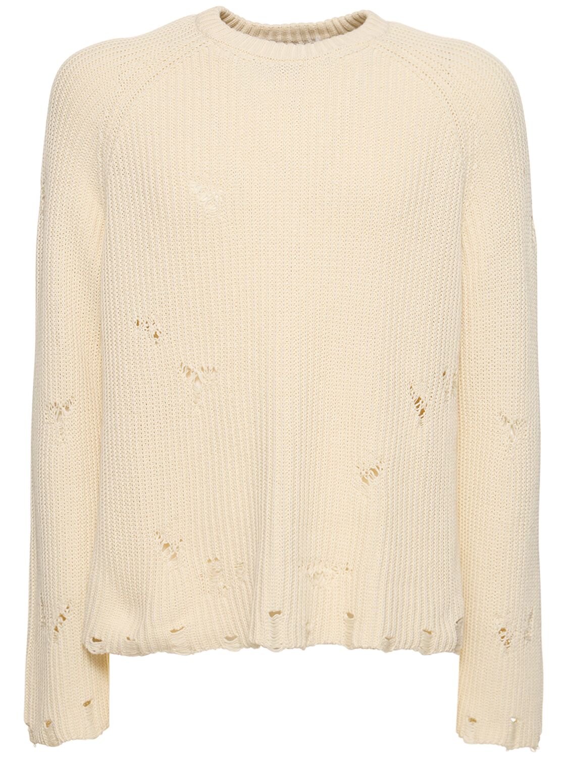 A Paper Kid Unisex Knitted Jumper W/ Holes In Crema