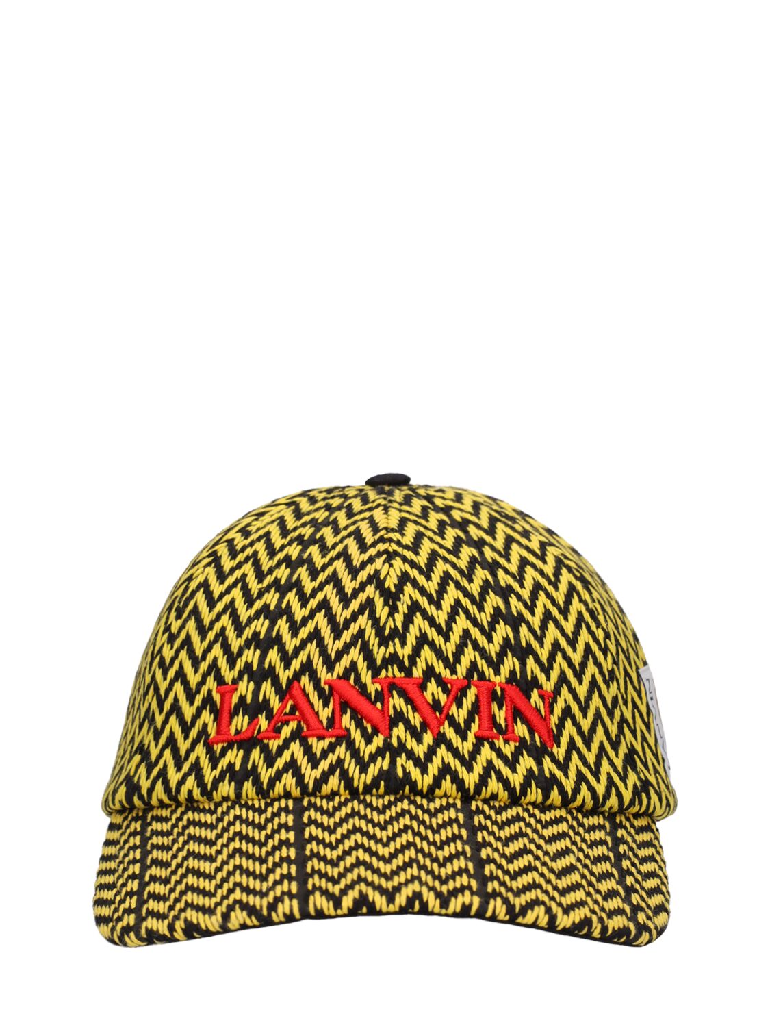Lanvin Canvas Baseball Hat In Yellow