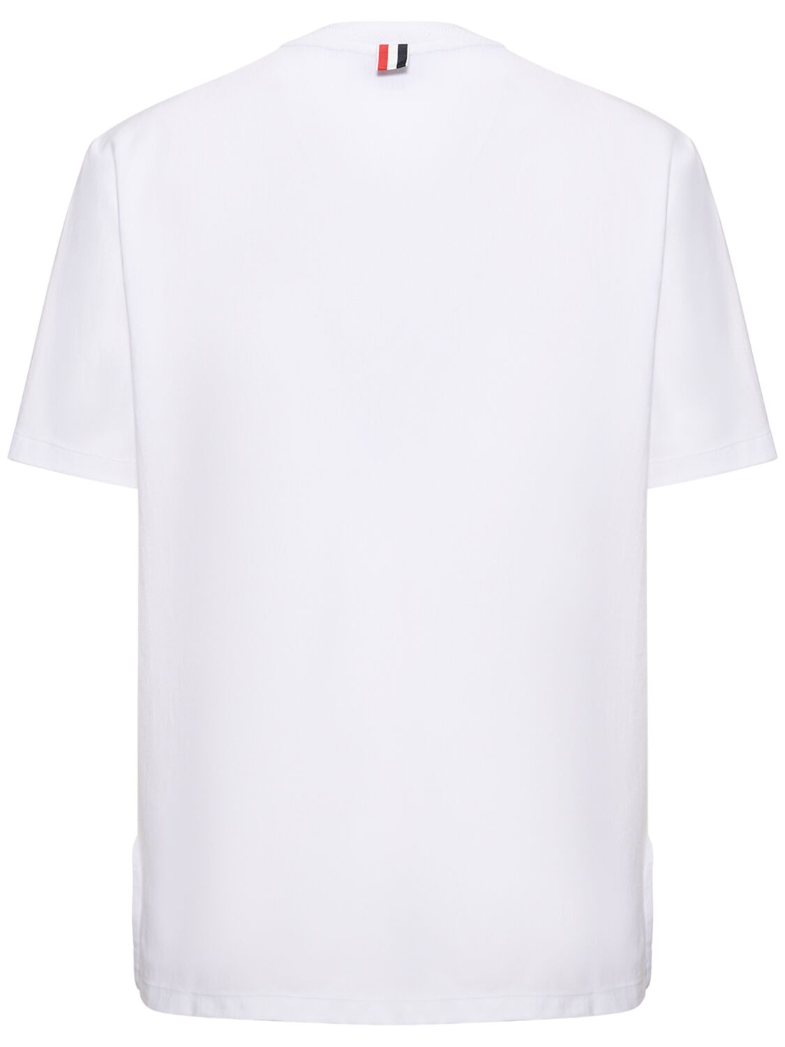 Shop Thom Browne Cotton S/s T-shirt W/ Stripe In White