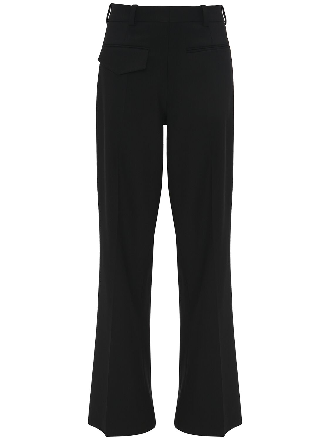 Shop Victoria Beckham Reverse Front Wool Blend Pants In Black