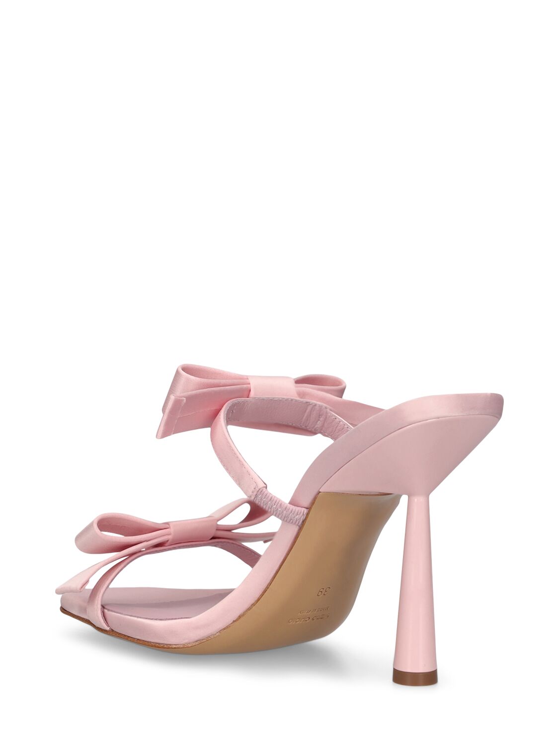 Shop Gia Borghini 100mm Galantine Satin Mule Sandals In Pink