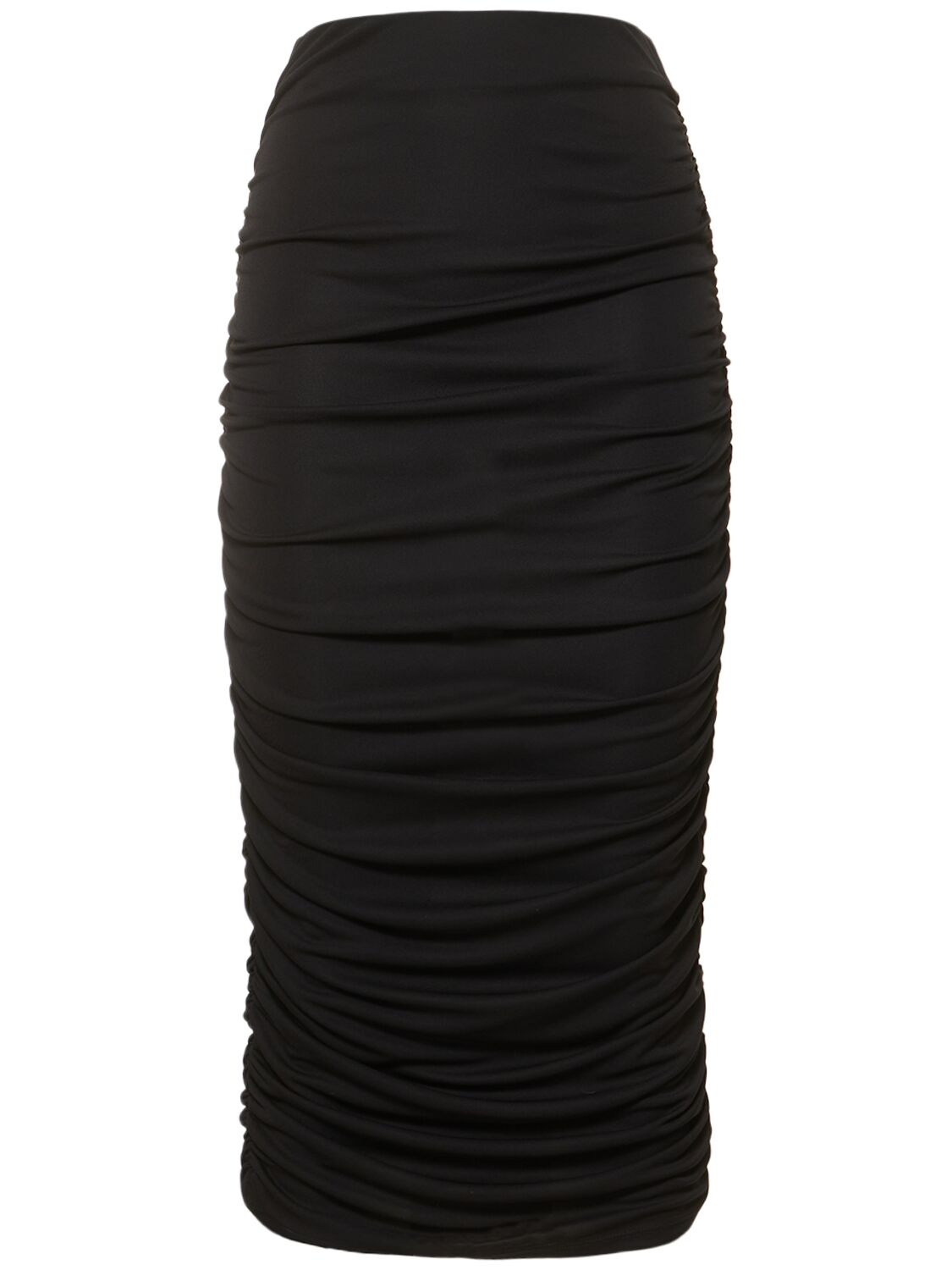 Shop The Andamane Livia Stretch Jersey Midi Skirt In Black
