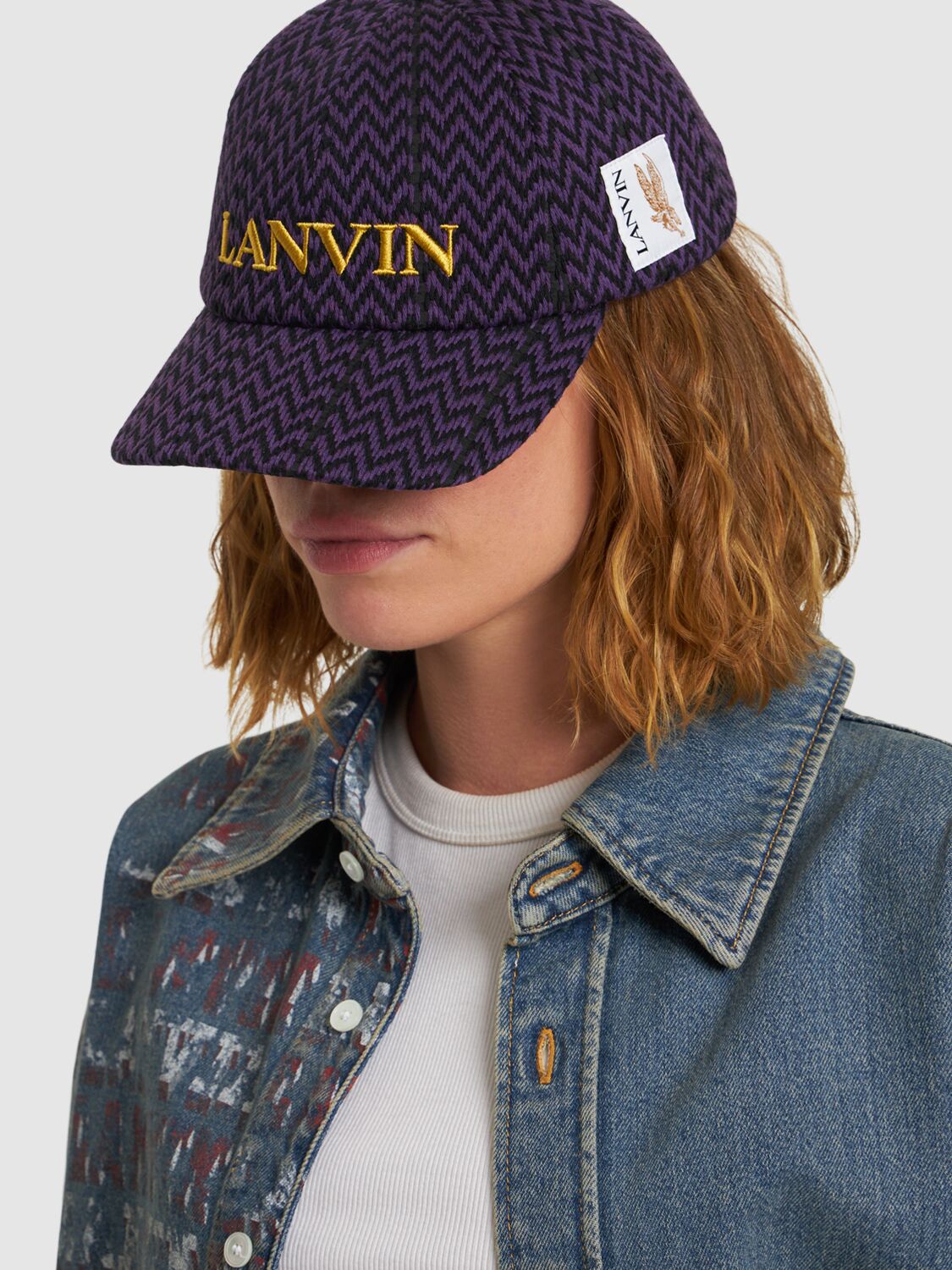 Shop Lanvin Canvas Baseball Hat In Purple