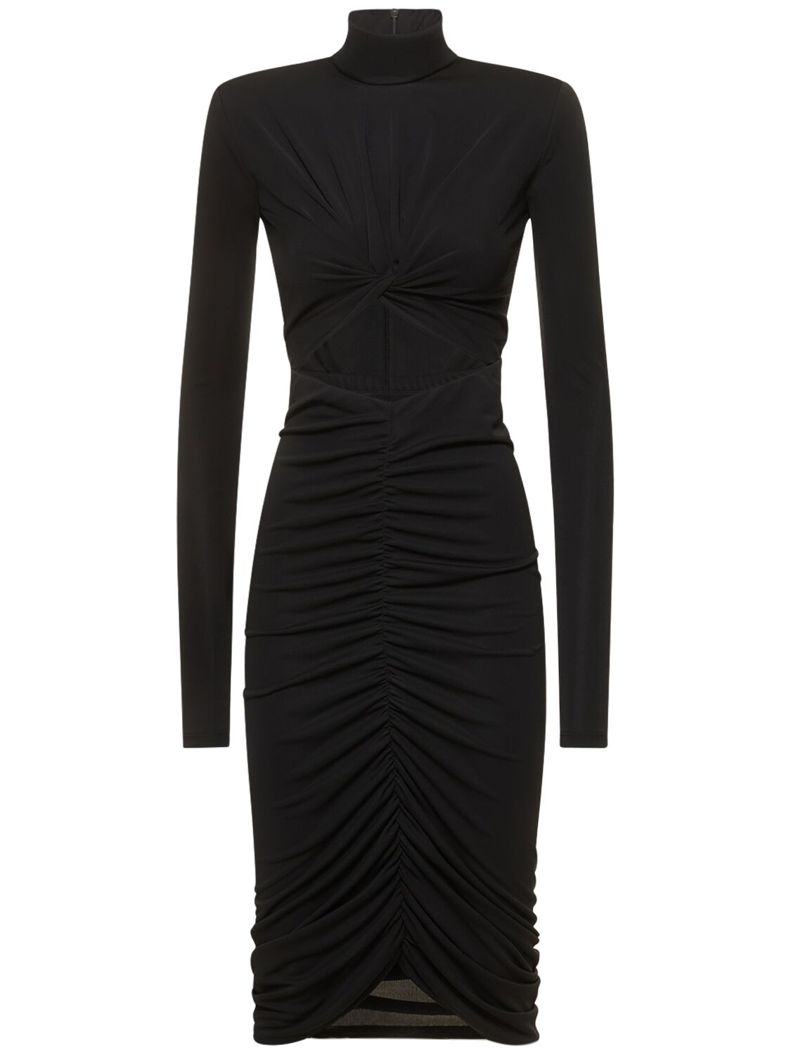 The Andamane Kim Stretch Jersey Cutout Midi Dress In Black