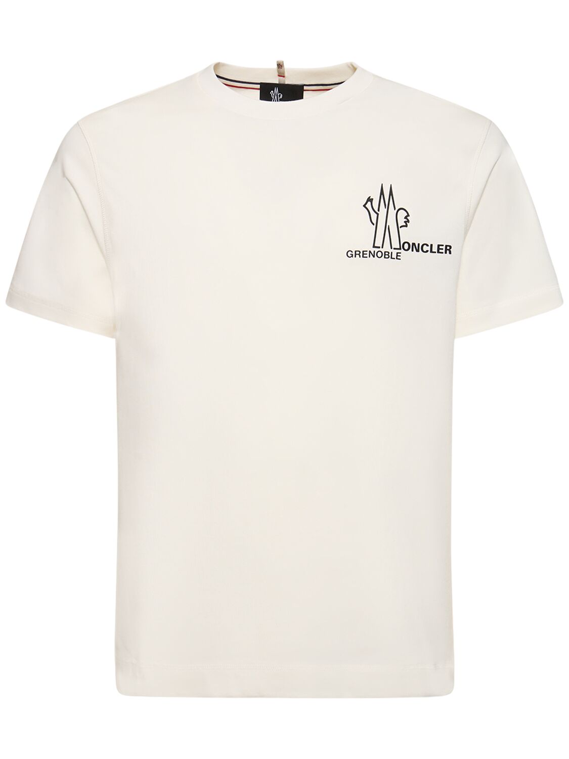 Moncler Logo Cotton T-shirt In Snow White