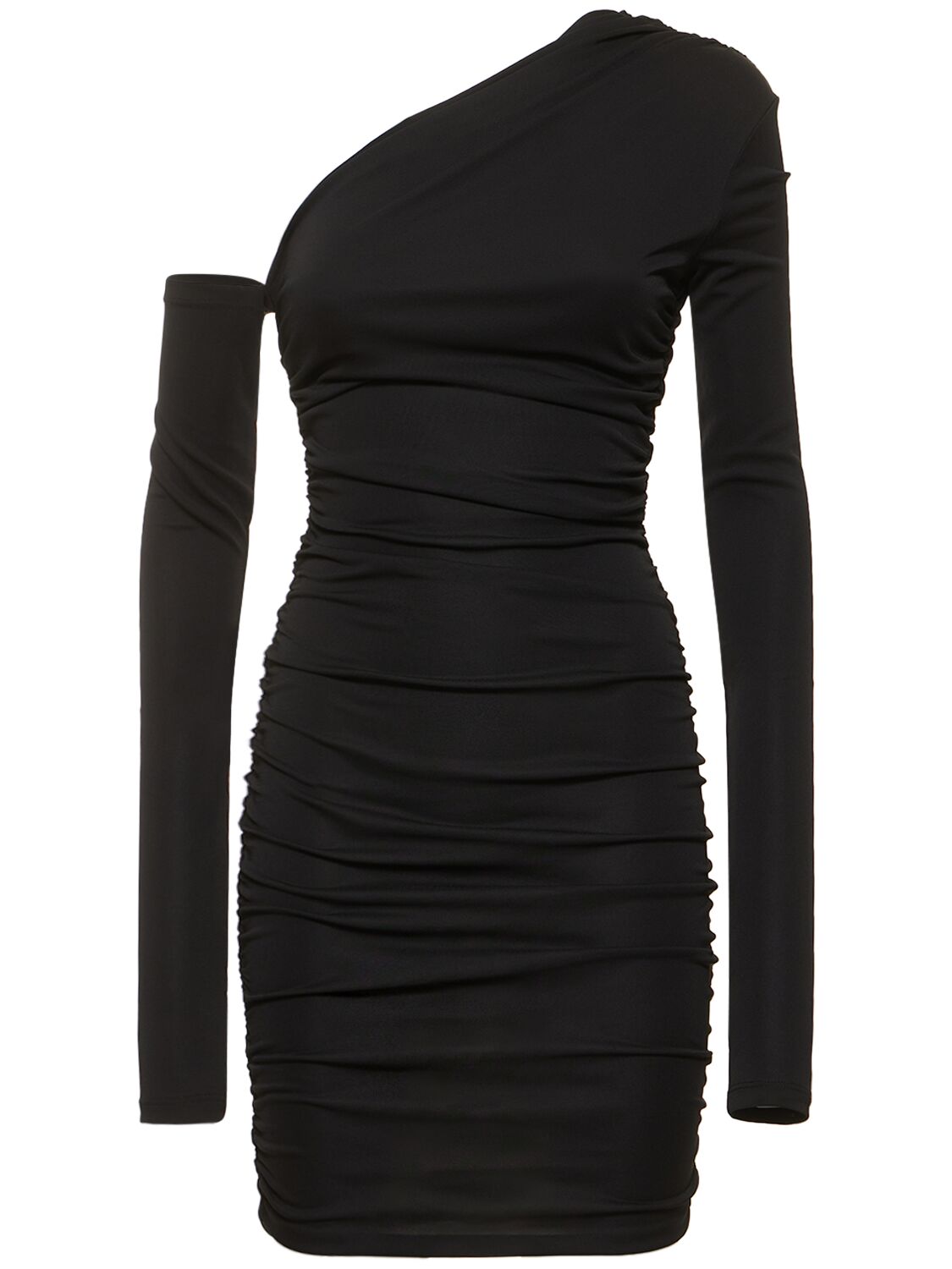 The Andamane Olimpia Draped Stretch Jersey Midi Dress In Black