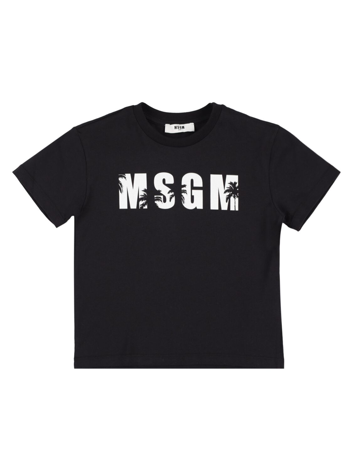 Msgm Kids' Logo Cotton Jersey T-shirt In Black