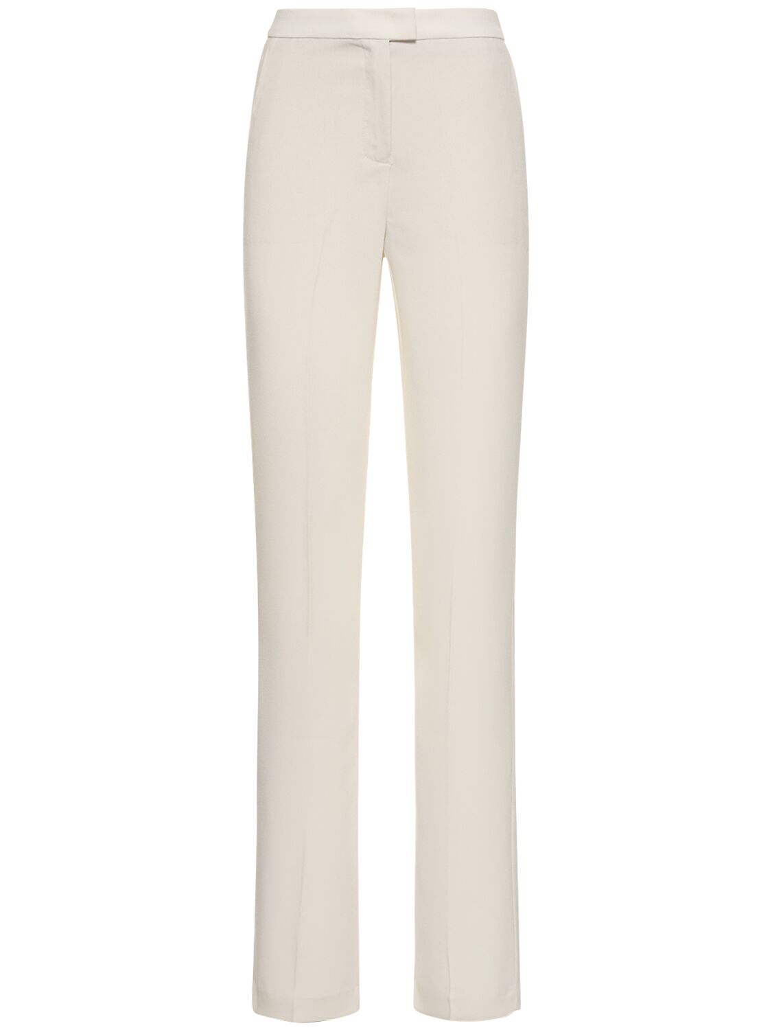 The Andamane Gladys High Rise Crepe Satin Trousers In White