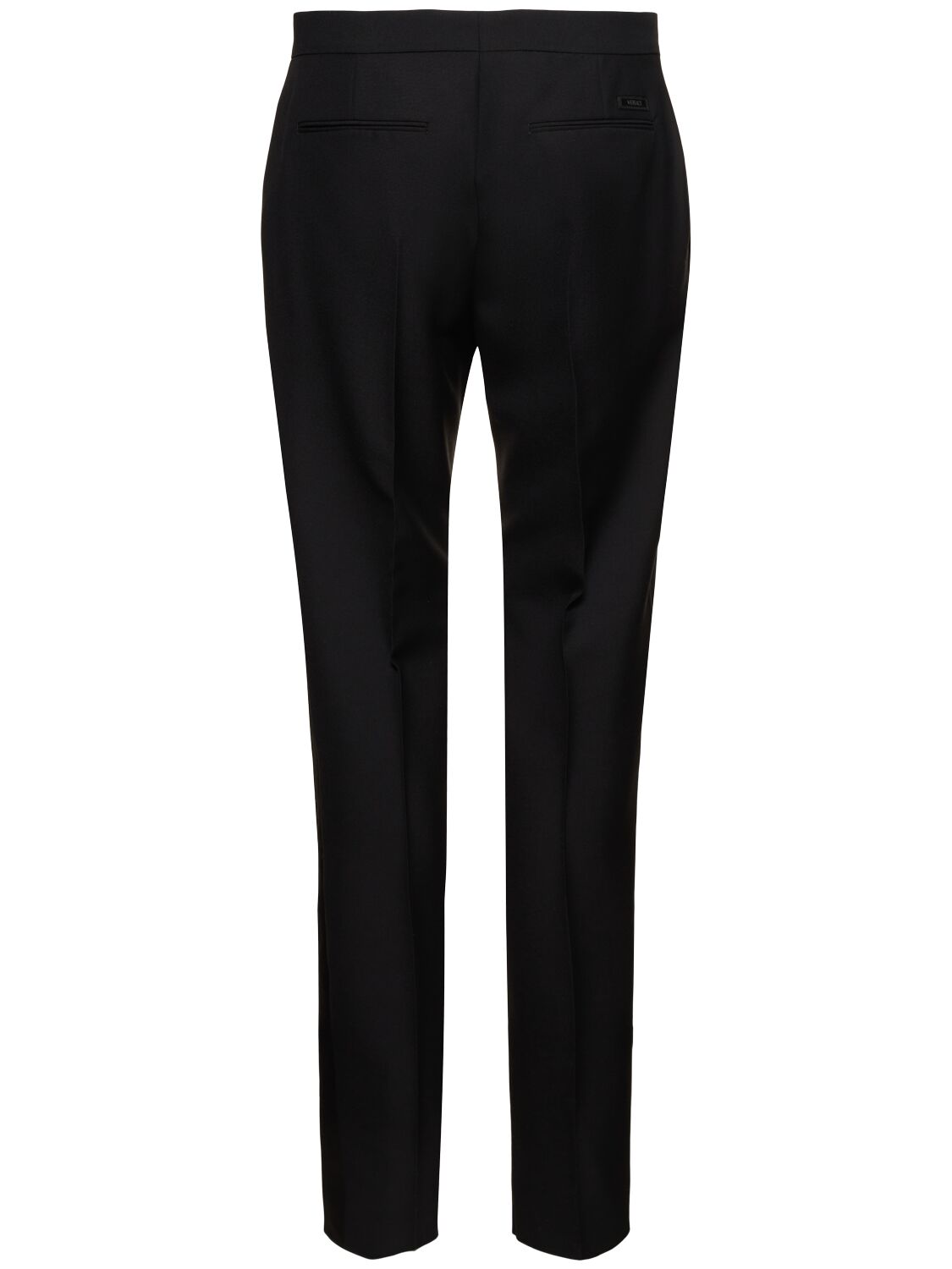 Shop Versace Wool & Mohair Evening Pants In 1b000-black