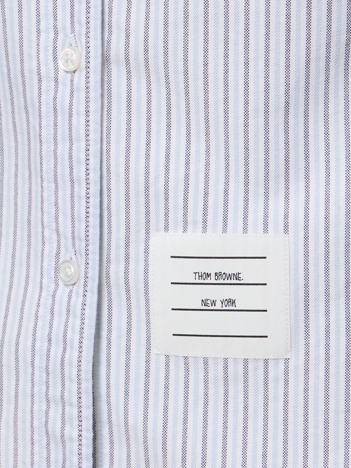 Shop Thom Browne Oxford Cotton Striped Classic Shirt In Light Blue,white